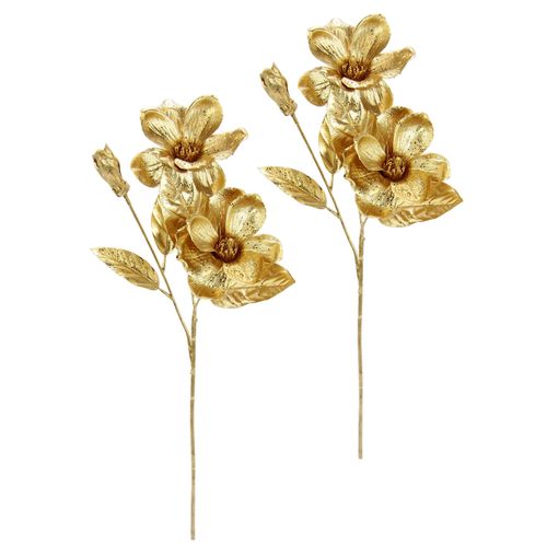 4019844818111 - Kunstblume IGEA Magnolie gold B18cm H68cm L14cm Polyester Kunstpflanzen 2er Set Dekoblume Metallic Effekt glänzende Weihnachtsdeko Blüten 4019844818111 - Kunstblume IGEA Magnolie gold B18cm H68cm L14cm Polyester Kunstpflanzen 2er Set Dekoblume Metallic Effekt glänzende Weihnachtsdeko Blüten