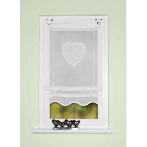 4056751396202 - Bändchenrollo HOME WOHNIDEEN CORAZON Gr 3 weiß B80cm H130cm Obermaterial 100% Polyester Raffrollos Bändchenrollo bestickt 4056751396202 - Bändchenrollo HOME WOHNIDEEN CORAZON Gr 3 weiß B80cm H130cm Obermaterial 100% Polyester Raffrollos Bändchenrollo bestickt