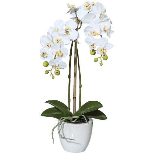 4064118040729 - Kunstpflanze CREATIV GREEN Orchidee Phalaenopsis Kunstpflanzen Gr H 43 cm 1 St weiß Künstliche Zimmerpflanzen Kunstpflanzen im Keramiktopf