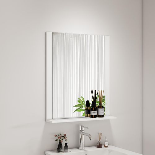 4069745062939 - Badspiegel WELLTIME AMSTERDAM weiß B59cm H70cm T115cm MDF Spiegel in zwei Breiten 60cm 80cm mit praktischer Ablagefläche 4069745062939 - Badspiegel WELLTIME AMSTERDAM weiß B59cm H70cm T115cm MDF Spiegel in zwei Breiten 60cm 80cm mit praktischer Ablagefläche