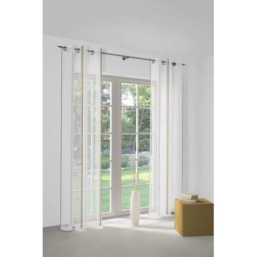 4004567059446 - Vorhang WIRTH Chloé Gardinen Gr 145 cm Ösen 140 cm braun Gardine Übergardine Fertiggardine Flauschvorhang Ösenschal Gardinenstore Fertigstore Langstore Ösen Store