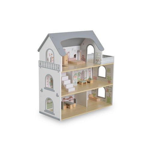 3801005602056 - Puppenhaus Ema Holz 3 Etagen Puppenfiguren 11-teiliges Möbelset Balkon weiß 3801005602056 - Puppenhaus Ema Holz 3 Etagen Puppenfiguren 11-teiliges Möbelset Balkon weiß