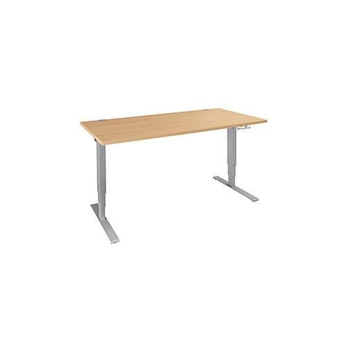 4251898808988 - Genius Schreibtisch AERO FLEX elektrisch höhenverstellbar Rechteck C-Fuß B 1200 x T 800 x H 620-1280 mm Buche weißalu 4251898808988 - Genius Schreibtisch AERO FLEX elektrisch höhenverstellbar Rechteck C-Fuß B 1200 x T 800 x H 620-1280 mm Buche weißalu