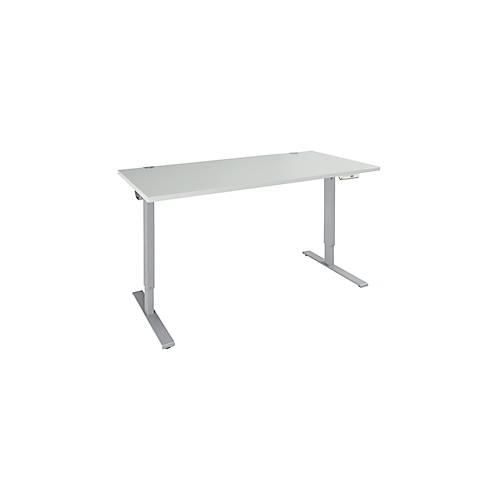 4251898808971 - Genius Schreibtisch AERO FLEX elektrisch höhenverstellbar Rechteck C-Fuß B 1200 mm lichtgrau weißalu 4251898808971 - Genius Schreibtisch AERO FLEX elektrisch höhenverstellbar Rechteck C-Fuß B 1200 mm lichtgrau weißalu