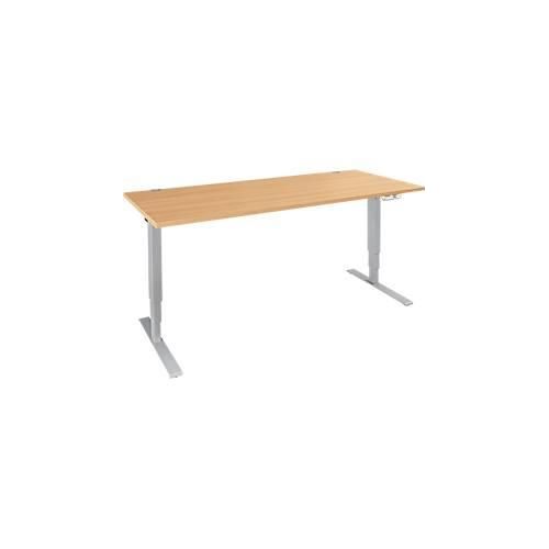 4251898809039 - Genius Schreibtisch AERO FLEX elektrisch höhenverstellbar Rechteck C-Fuß B 1600 x T 800 x H 620-1280 mm Buche weißalu 4251898809039 - Genius Schreibtisch AERO FLEX elektrisch höhenverstellbar Rechteck C-Fuß B 1600 x T 800 x H 620-1280 mm Buche weißalu