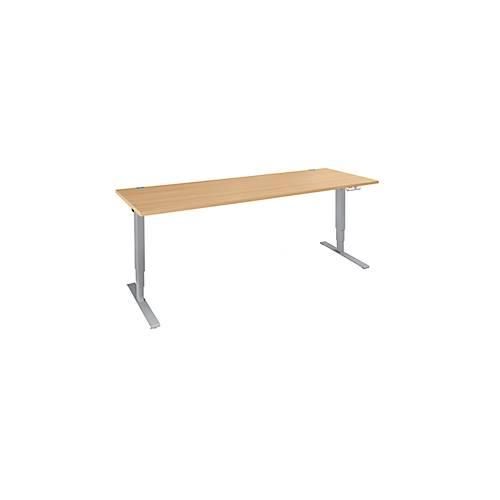 4251898809138 - Genius Schreibtisch AERO FLEX elektrisch höhenverstellbar Rechteck C-Fuß B 2000 x T 800 x H 620-1280 mm Buche weißalu 4251898809138 - Genius Schreibtisch AERO FLEX elektrisch höhenverstellbar Rechteck C-Fuß B 2000 x T 800 x H 620-1280 mm Buche weißalu