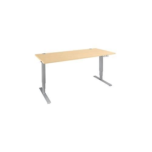 4251898809091 - Genius Schreibtisch AERO FLEX elektrisch höhenverstellbar Rechteck C-Fuß B 1800 x T 800 x H 620-1280 mm Ahorn weißalu