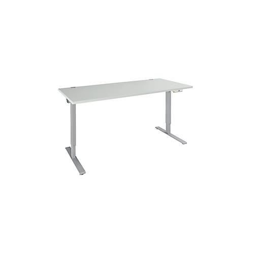 4251898809077 - Genius Schreibtisch AERO FLEX elektrisch höhenverstellbar Rechteck C-Fuß B 1800 mm lichtgrau weißalu