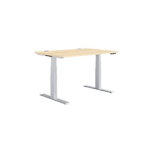 4250510935477 - Genius Schreibtisch MODENA FLEX elektrisch höhenverstellbar Rechteck T-Fuß B 1200 x T 800 mm Ahorn weißalu 4250510935477 - Genius Schreibtisch MODENA FLEX elektrisch höhenverstellbar Rechteck T-Fuß B 1200 x T 800 mm Ahorn weißalu