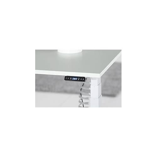 4250510935552 - Genius Schreibtisch MODENA FLEX elektrisch höhenverstellbar Rechteck T-Fuß B 1800 x T 800 x H 645-1290 mm weiß weißalu