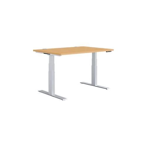 4250510935460 - Genius Schreibtisch MODENA FLEX elektrisch höhenverstellbar Rechteck T-Fuß B 1200 x T 800 mm Buche weißalu 4250510935460 - Genius Schreibtisch MODENA FLEX elektrisch höhenverstellbar Rechteck T-Fuß B 1200 x T 800 mm Buche weißalu