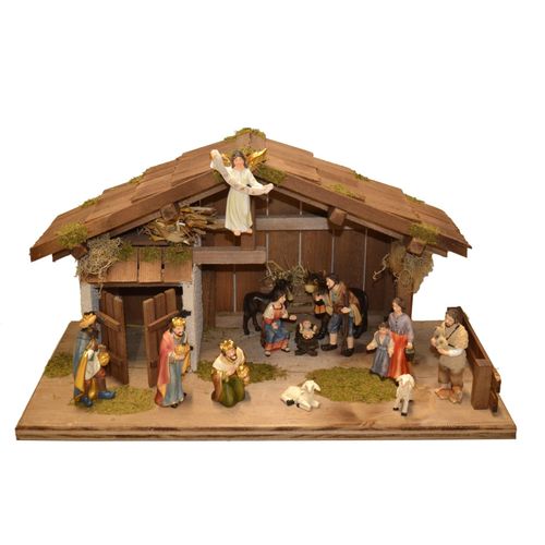 4251020760399 - Krippe ALFRED KOLBE Krippenstall braun B50cm H27cm T25cm Holzwerkstoff Weihnachtskrippen mit 95 cm Poly-Figuren 13tlg 4251020760399 - Krippe ALFRED KOLBE Krippenstall braun B50cm H27cm T25cm Holzwerkstoff Weihnachtskrippen mit 95 cm Poly-Figuren 13tlg