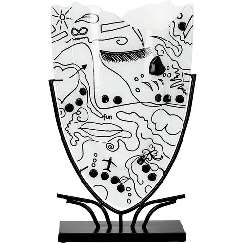 4063387555286 - Bodenvase CASABLANCA BY GILDE Vase Modern Art weiß H49 cm weiß B29cm H49cm T10cm Glas Vasen