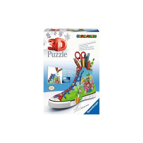 4005556112678 - Ravensburger 3D Puzzle Sneaker Super Mario 11267 - praktischer Stiftehalter im Super Mario Design - 108 Teile - ab 8 Jahren