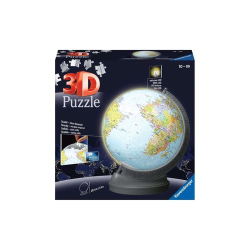 4005556115495 - Ravensburger 3D Puzzle 11549 - Globus mit Licht - 540 Teile - Beleuchteter Globus für Erwachsene und Kinder ab 10 Jahren