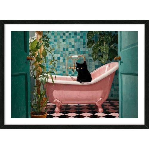 4019449528507 - Gerahmtes Bild CAT BATHTUB