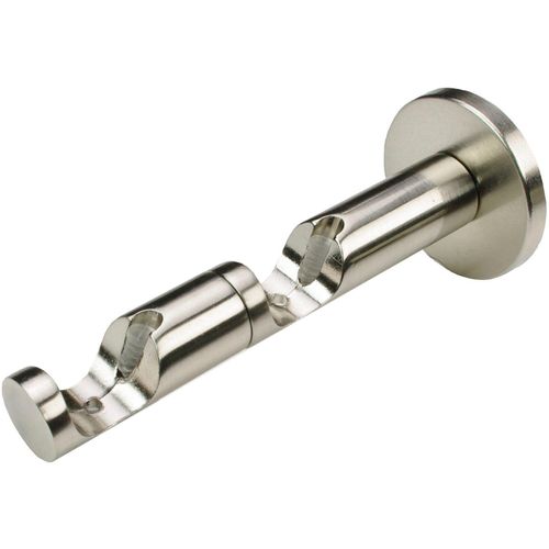 4016318030178 - Gardinenstangenhalter Kombiträger Träger 2-läufig France Gardinenstangenhalterungen Gr Länge 12 cm silberfarben (edelstahlfarben) Gardinenstangenhalter Gardinenstangenhalterungen Halter Träger für Stangen Rohre 20 mm