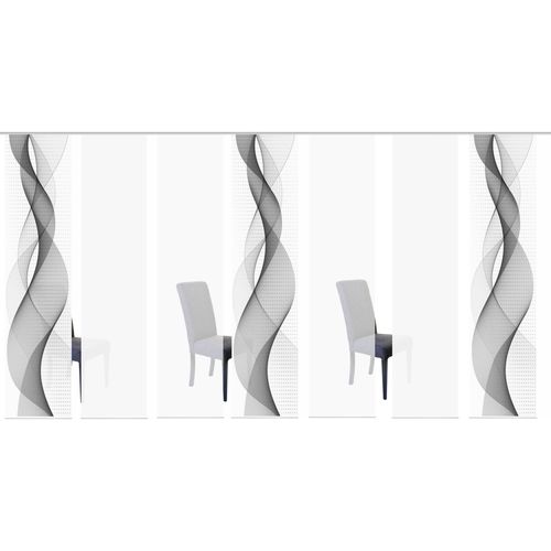 4056751343831 - Schiebegardine HOME WOHNIDEEN OPALIA 7ER SET Gr 1 grau B60cm H245cm Microfaser Polyester Gardinen HxB 245x60