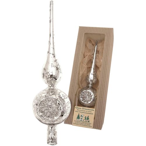 0024762243338 - Christbaumspitze KREBS GLAS LAUSCHA Antike Mercury Glas Reflexspitze silber B7cm H27cm T10cm Glas Weihnachtsbaumschmuck Christbaumspitze aus Glas mundgeblasen handgefertigt 0024762243338 - Christbaumspitze KREBS GLAS LAUSCHA Antike Mercury Glas Reflexspitze silber B7cm H27cm T10cm Glas Weihnachtsbaumschmuck Christbaumspitze aus Glas mundgeblasen handgefertigt