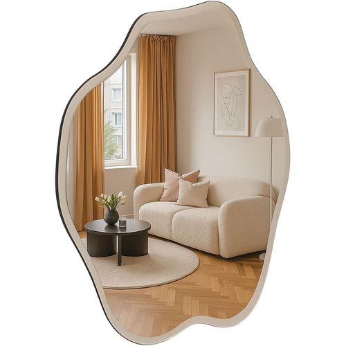 4069745059212 - Wandspiegel HOMSY BY ANA JOHNSON Missimi Wanddekoration 45x55cm transparent B45cm H55cm T1cm Glas MDF Spiegel wellenförmig wolkenförmig Eleganz mit transparentem Rahmen
