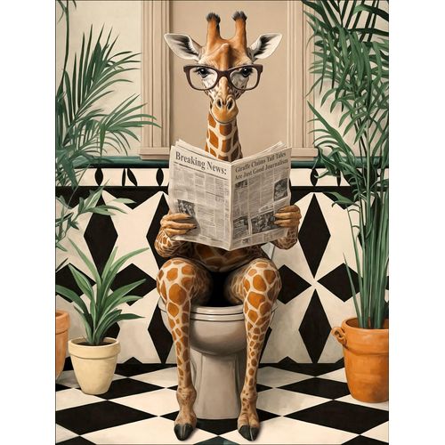 4019449525810 - Glasbild LUSTIGE GIRAFFE