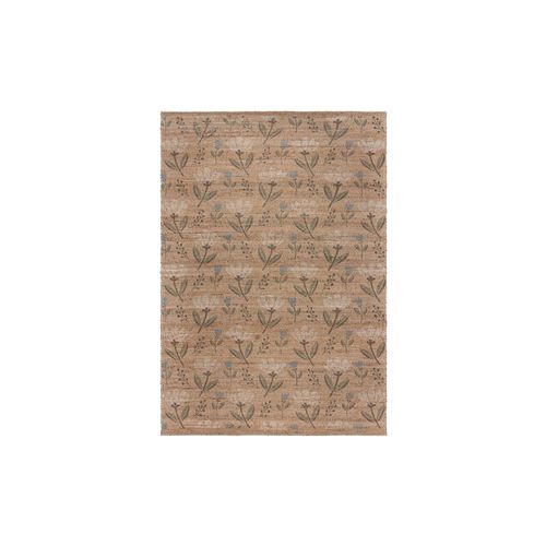 4255632544095 - Juteteppich mit floralem Muster handgewebt naturfarben - Jed 80x150 cm Kadima Design