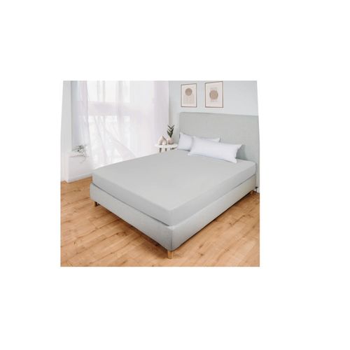 4311536076428 - Dekor Flausch-Spannbettlaken Doppel - silber