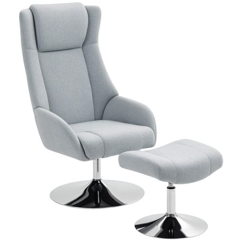 4255826876926 - Relaxsessel mit Hocker Polyester Metall