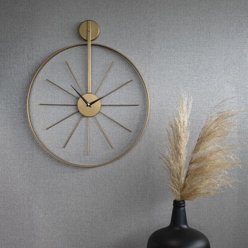 5011583537260 - Wanduhr ART FOR THE HOME Luxus Wanduhr Rund gold B55cm H65cm T4cm Wanduhren Uhr - Luxuriöse runde Hängeuhr in Gold - 55cm x 65 cm
