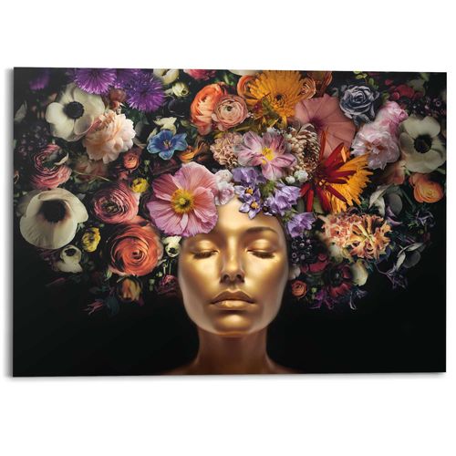 8714597685596 - Deco-Panel REINDERS Kopf mit Blumenkopfschmuck bunt (farbe bild(er) mehrfarbig) B140cm H100cm T2cm Bilder Wohnzimmer - Mehrfarbig - MDF - Menschen - 140x100 cm