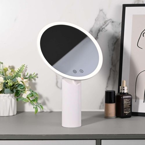 5705387018598 - Schminkspiegel LOEVSCHALL Bridget Kosmetikspiegel mit Licht stufenlos dimmbar & Touch Steuerung weiß Ø2214cm ABS-Kunststoff Spiegel Kippbar Lichtfarben wählbar kabellos ideal für Bad und Schlafzimmer 5705387018598 - Schminkspiegel LOEVSCHALL Bridget Kosmetikspiegel mit Licht stufenlos dimmbar & Touch Steuerung weiß Ø2214cm ABS-Kunststoff Spiegel Kippbar Lichtfarben wählbar kabellos ideal für Bad und Schlafzimmer