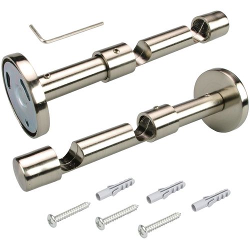 4016318265778 - Doppelträger Gardinenstangenhalterungen Gr Ø 16 cm silberfarben (edelstahlfarben) Gardinenstangenhalter Gardinenstangenhalterungen für Gardinenstangen Ø 16 mm