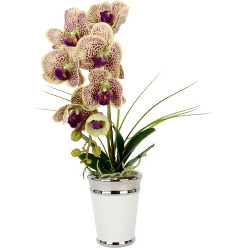 4019844793340 - Kunstblume IGEA Orchidee Kunstpflanzen Gr B H L 30 cm x 52 cm x 40 cm lila (mauve) Weitere Weihnachtsdeko im Topf aus Keramik Seidenblume Real Touch