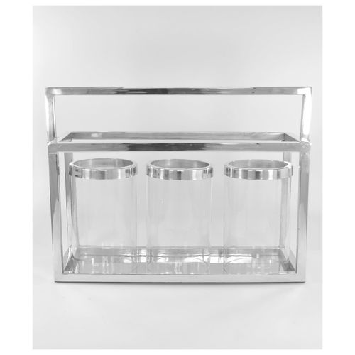 4303391772942 - Laterne mit 3 Gläsern Chrom