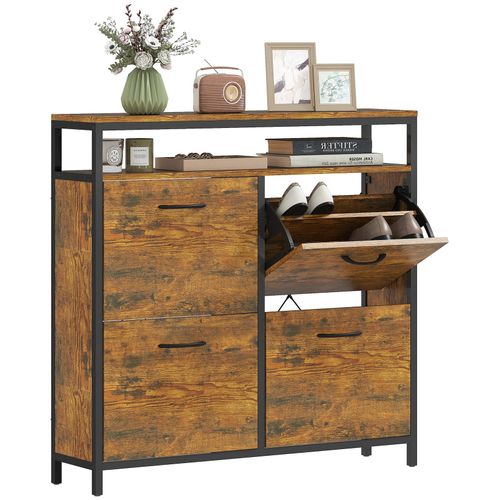 4255826870597 - Schuhschrank Spanplatte Stahl