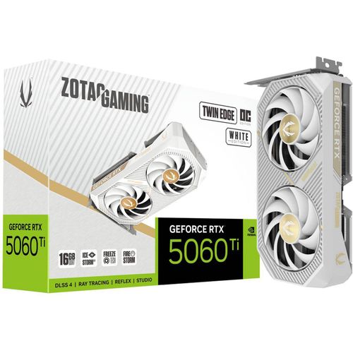 8886307701497 - ZOTAC GeForce RTX 5060 Ti Twin Edge OC White - 16GB GDDR7 RAM - Grafikkarte 8886307701497 - ZOTAC GeForce RTX 5060 Ti Twin Edge OC White - 16GB GDDR7 RAM - Grafikkarte