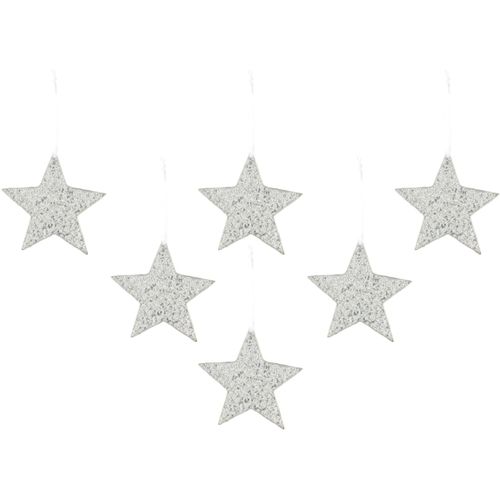 4064118995104 - Dekostern CREATIV DECO Weihnachtsstern Weihnachtsdeko Dekosterne Gr B H T 1400 cm x 1400 cm x 050 cm silberfarben Weihnachtssterne mit Glitzer-Optik und weißem Band