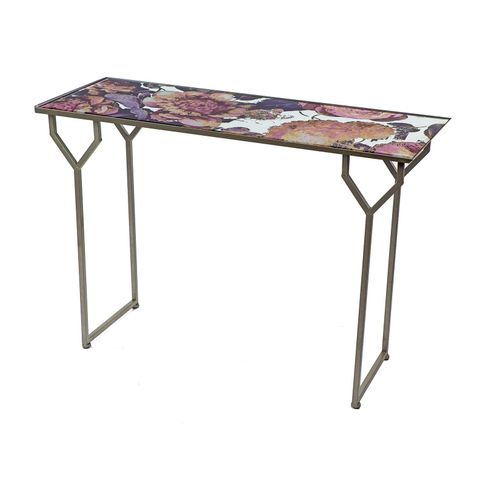 4025809616364 - Konsole Spiegelglas Blumenmuster Metallfüße