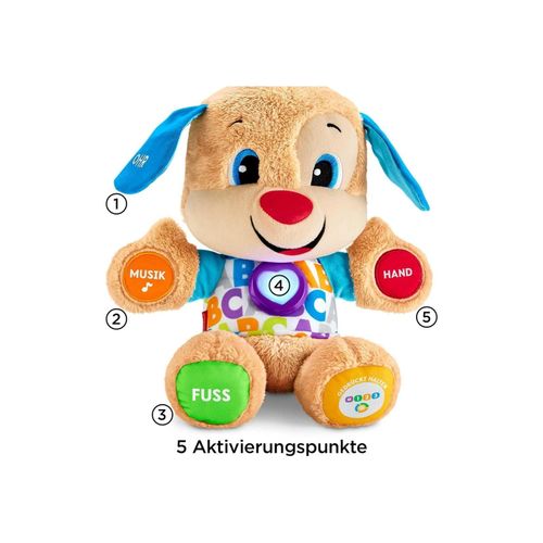 0887961612103 - Fisher-Price Lernspaß Hündchen Baby-Spielzeug mit Musik Kuscheltier Lernspielzeug blau 0887961612103 - Fisher-Price Lernspaß Hündchen Baby-Spielzeug mit Musik Kuscheltier Lernspielzeug blau