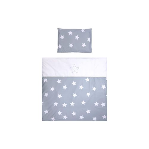 3800166109404 - Baby-Bettwäsche 7-teiliges Set First Dreams Decke Kissen Laken Himmel grau Sterne