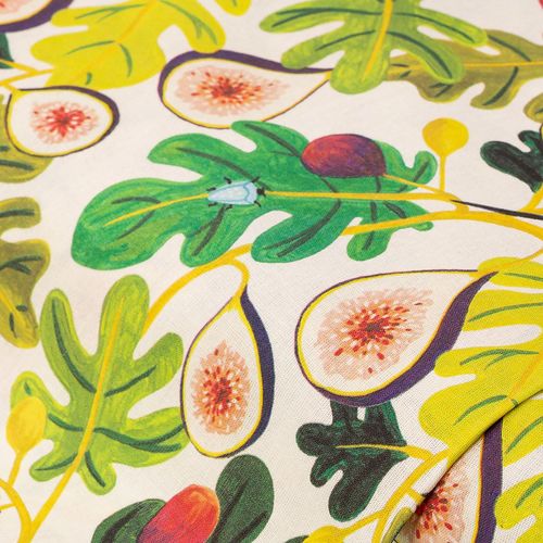 4058896370918 - Baumwollstoff Feigen & Blätter natur-color