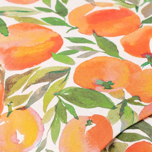 4058896370741 - Dekostoff Pfirsiche Lorena orange grün 4058896370741 - Dekostoff Pfirsiche Lorena orange grün