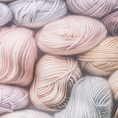 4058896357599 - Baumwollstoff-Digitaldruck Wollknäuel Serie Ria grau-color
