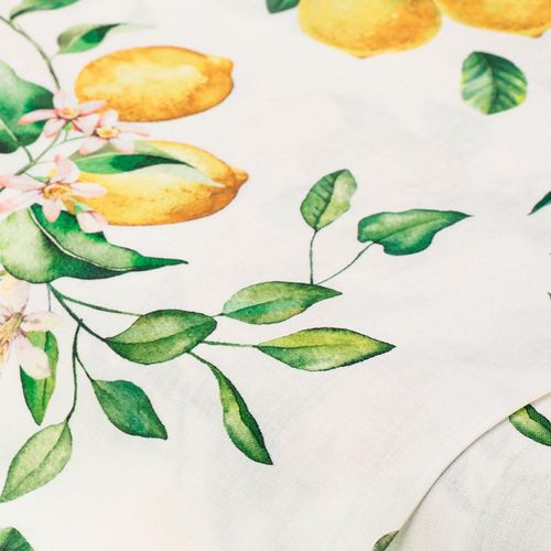 4058896335719 - Baumwollstoff-Digitaldruck Zitronen Serie Ria weiß gelb