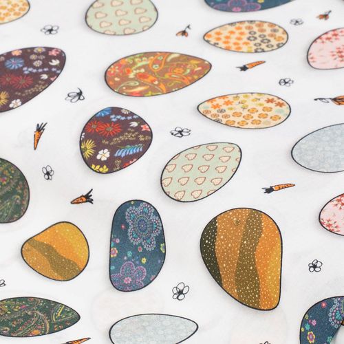 4058896277729 - Baumwollstoff-Digitaldruck Verrückte Eier Serie Ria weiß-color 4058896277729 - Baumwollstoff-Digitaldruck Verrückte Eier Serie Ria weiß-color