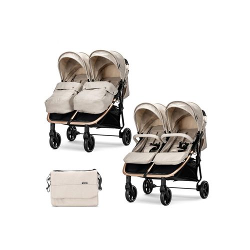 3800166119168 - Zwillingskinderwagen Duo klappbar verstellbar Fußabdeckung Wickeltasche creme 3800166119168 - Zwillingskinderwagen Duo klappbar verstellbar Fußabdeckung Wickeltasche creme