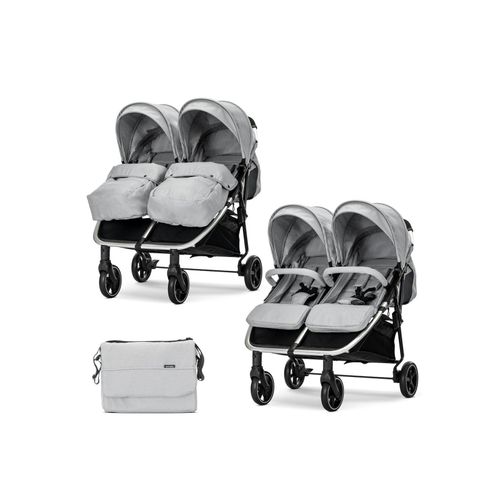 3800166119151 - Zwillingskinderwagen Duo klappbar verstellbar Fußabdeckung Wickeltasche grau hellgrau 3800166119151 - Zwillingskinderwagen Duo klappbar verstellbar Fußabdeckung Wickeltasche grau hellgrau