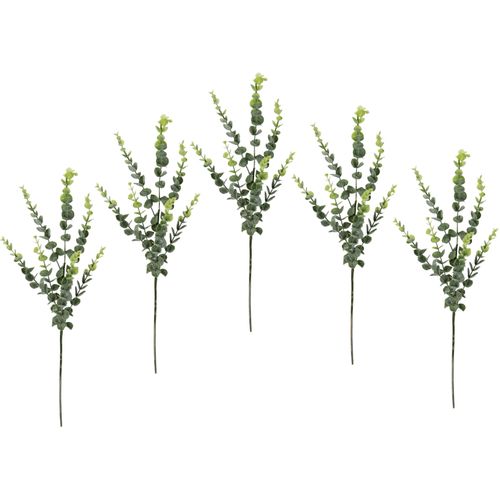 4019844784348 - Kunstzweig IGEA Eukalyptus Kunstpflanzen Gr B H L 23 cm x 70 cm x 10 cm 5 St grün Kunst-Zweige 5er Set künstlicher Blattzweig