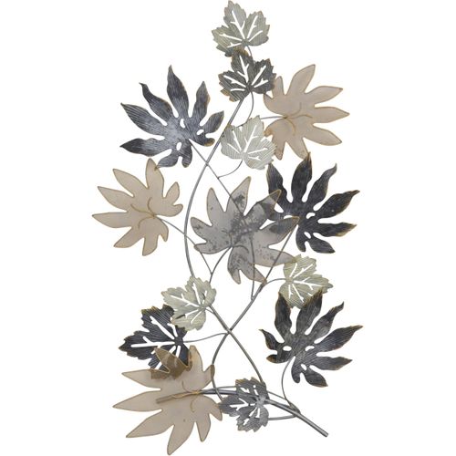 4046884064611 - Wanddekoobjekt Wanddekoration beige B53cm H88cm T5cm Metall HOFMANN LIVING AND MORE Wanddekoobjekte Zweig mit Blättern grün