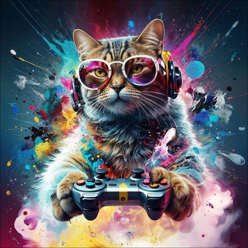 4019449529412 - Glasbild GAMING CAT